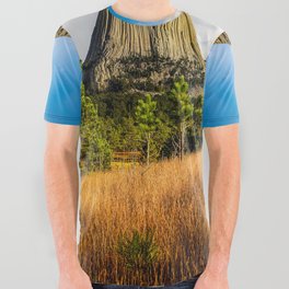 Close Encounter - Devils Tower on Autumn Day in the Black Hills of Wyoming All Over Graphic Tee