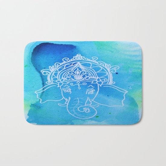 Watercolor Elephant Bath Mat
