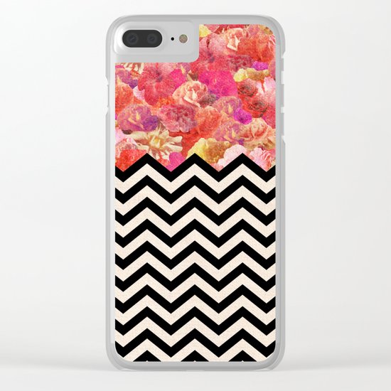 Chevron Flora Clear iPhone Case