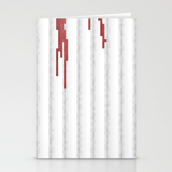 Pixel Blood Shower Curtain Stationery Cards