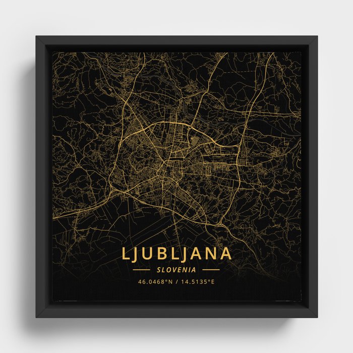 Ljubljana, Slovenia - Gold Framed Canvas