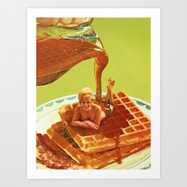 Pour some syrup on me - Breakfast Waffles Art Print