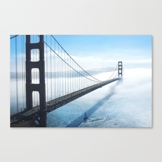 golden gate bridge river Canvas Print