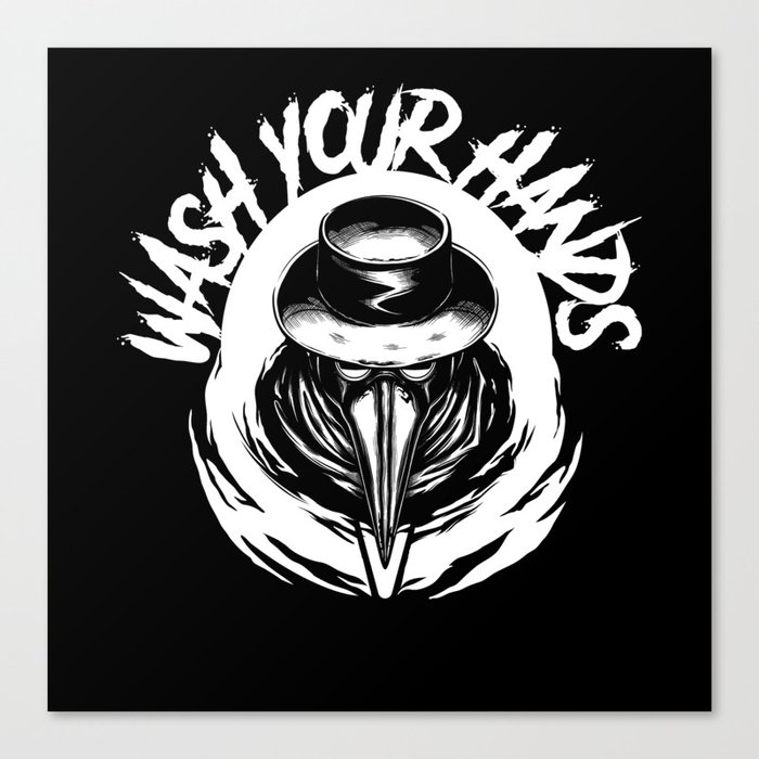 Plague Doctor Wash Your Hands Steampunk Canvas Print