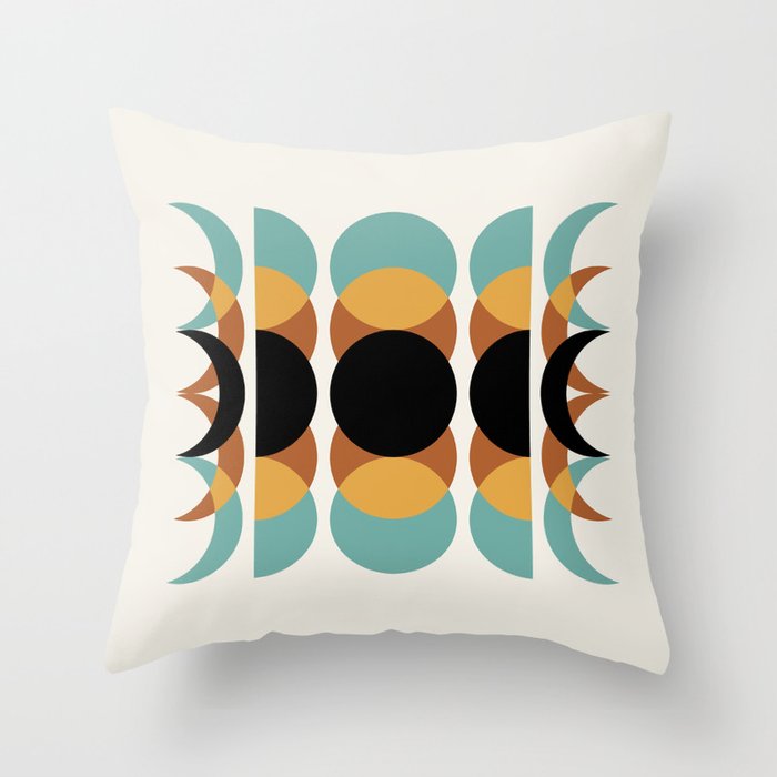 Moon Phases Abstract V Throw Pillow