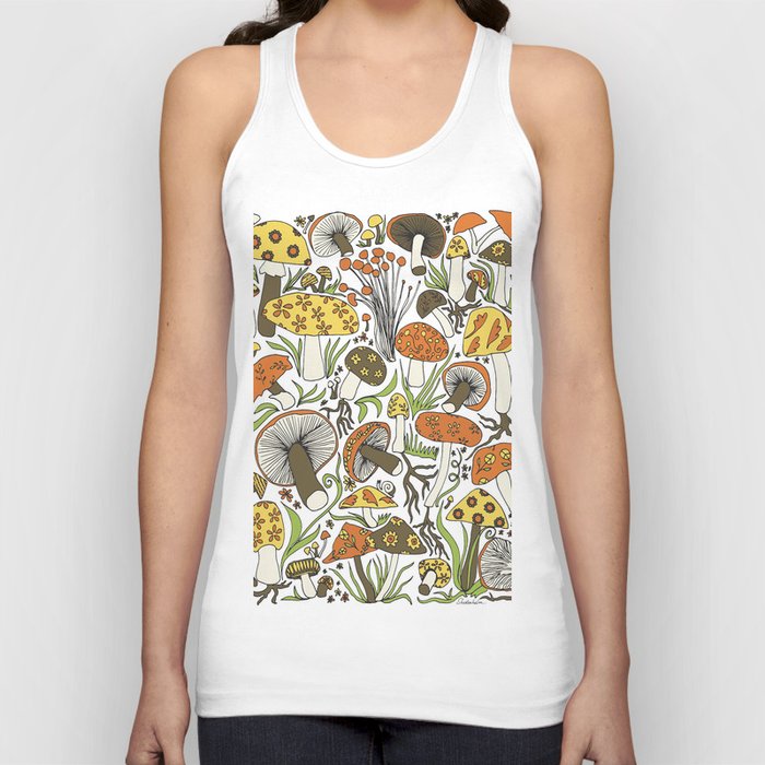 Hand-drawn Mushrooms Tank Top