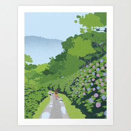 Hydrangea Path (2022) Art Print
