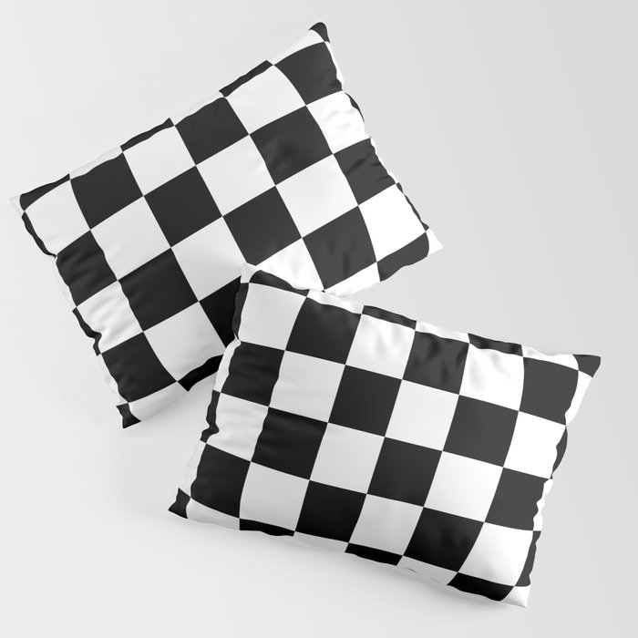 Checkered Pattern: Black & White Pillow Sham