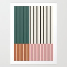 Color Block Line Abstract V Art Print