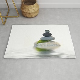 Balance And Harmony Rug | Mineral, Balance, Leaf, Photo, Simplicity, Smooth, Zen, Water, Reflection, Purity 