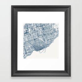 Toronto City Map - Canada - Minimal Aesthetic Framed Art Print