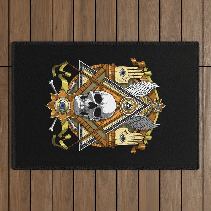 Masonic Skull Outdoor Rug