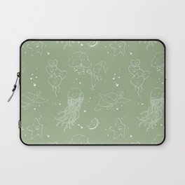 Affirmation Characters Pattern - Green Laptop Sleeve