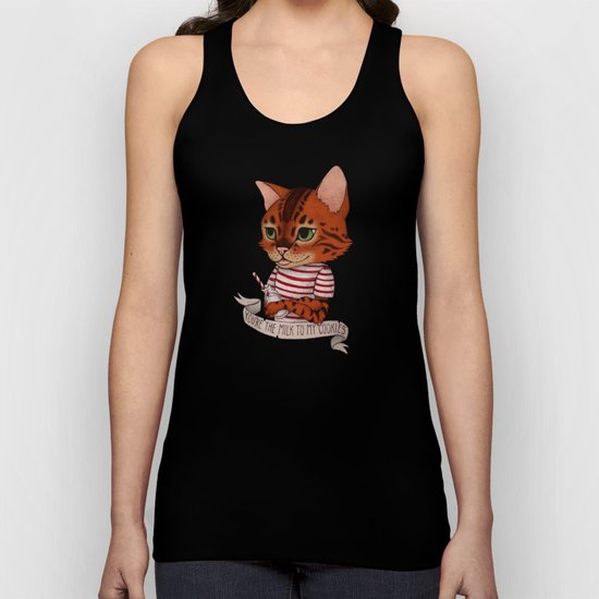 FRANKIE THE CAT - white Unisex Tank Top