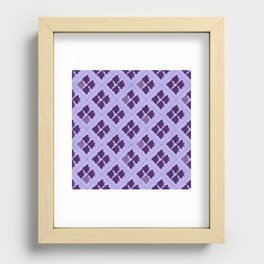 Japanese Traditional Purple Chick Pattern in Light Violet Background, Digital Illustration Recessed Framed Print
