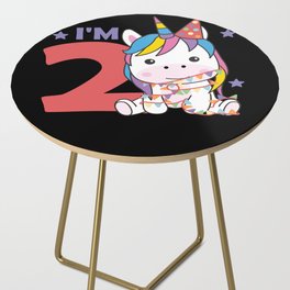 Unicorn Second Birthday For Children 2 Years Side Table