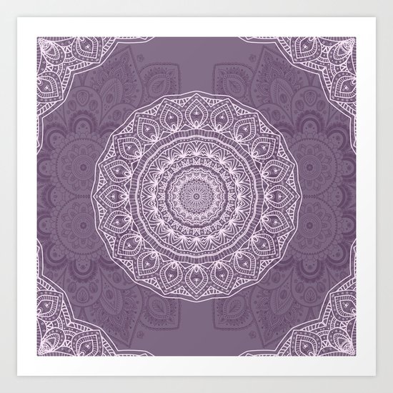 White Lace on Lavender Art Print