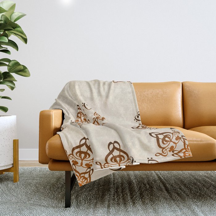 Musical Henna Throw Blanket