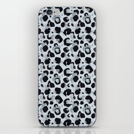 Black And White Leopard Animal Print Pattern iPhone Skin