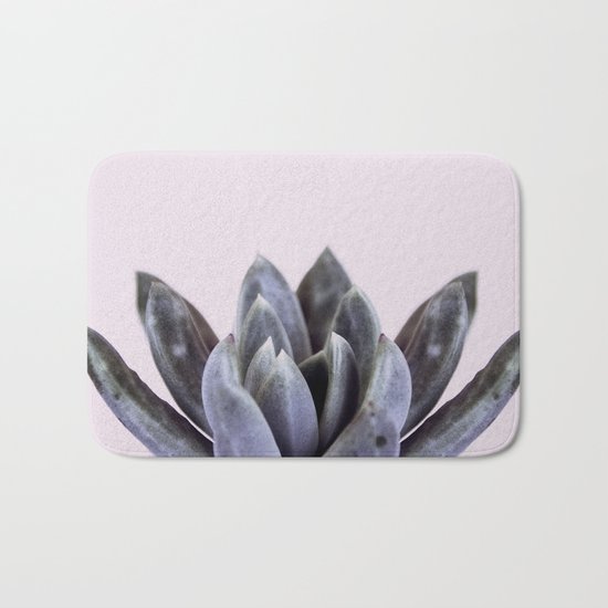 pink succulent cactus Bath Mat