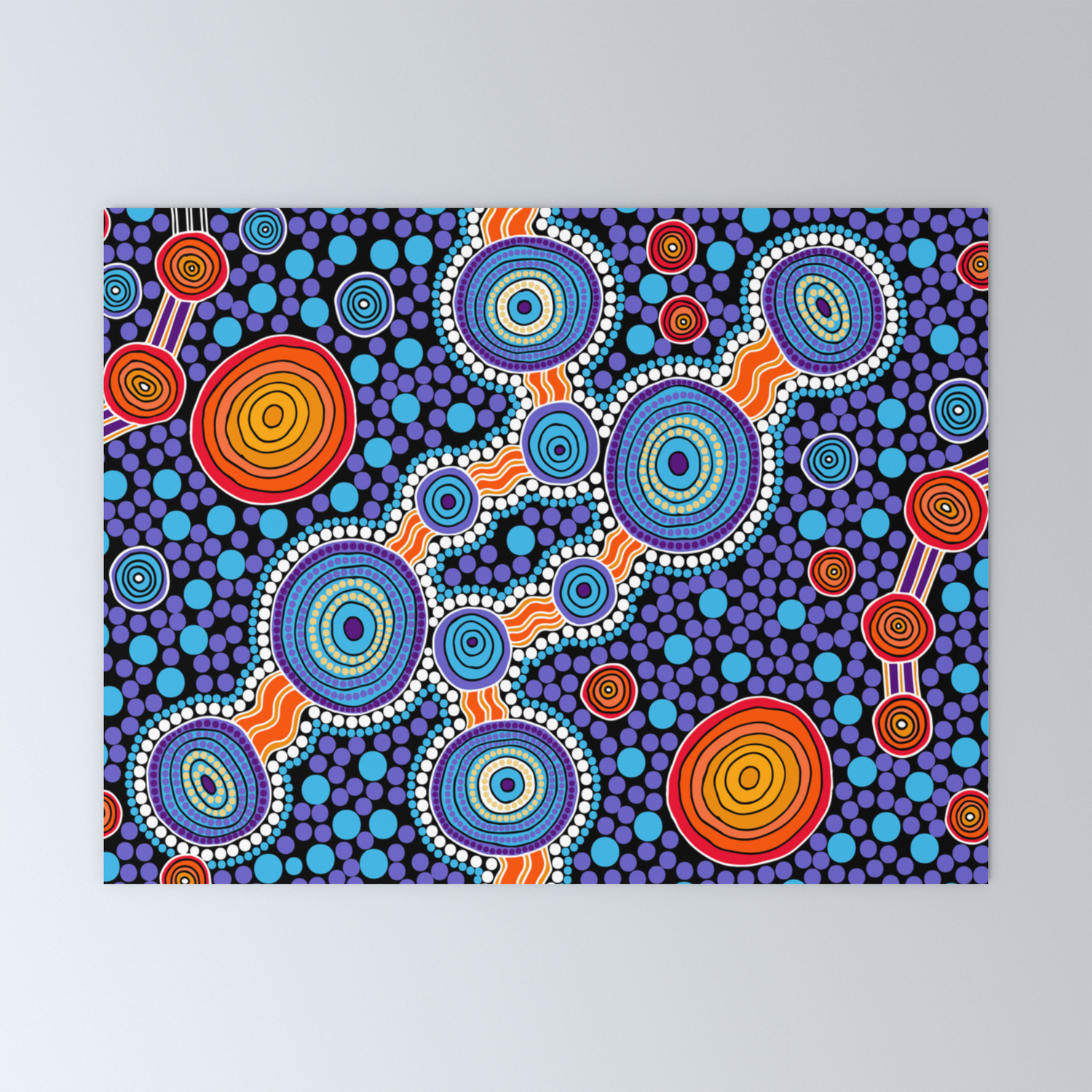 Authentic Aboriginal Art - The Journey Blue Mini Art Print by Hogarth Arts  - Authentic Aboriginal Art | Society6