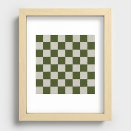checkerboard hand-painted-olive Recessed Framed Print