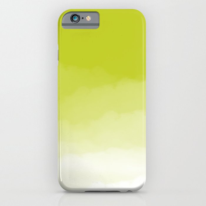 Chartreuse Watercolor Ombre (chartreuse/white) iPhone Case