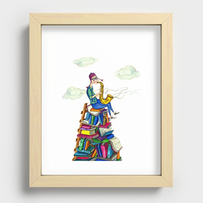 Jazzy books Recessed Framed Print