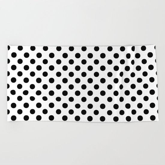 Polka Dots (Black/White) Beach Towel