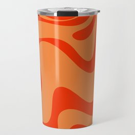 Retro Liquid Swirl Abstract 2 in Bold Orange Travel Mug