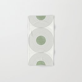 Fresh Pattern, Green Circle Hand & Bath Towel