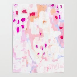 Netta - abstract painting pink pastel bright happy modern home office dorm college decor Poster