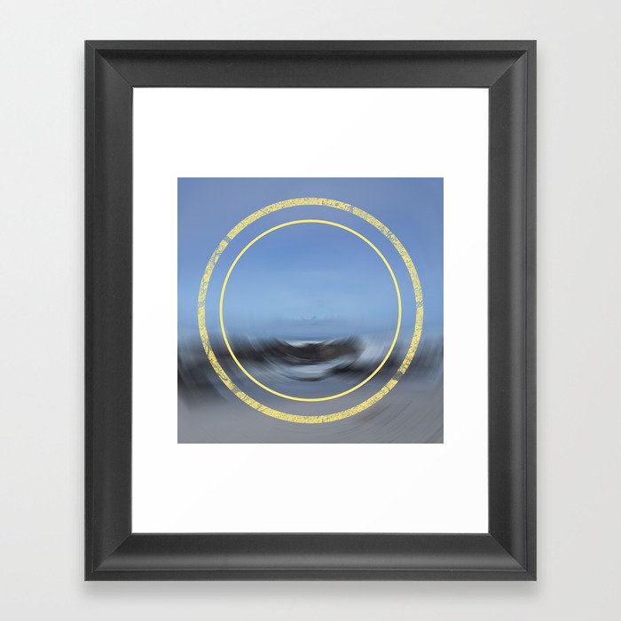 Tidal Flow Abstract Blue Ocean Framed Art Print