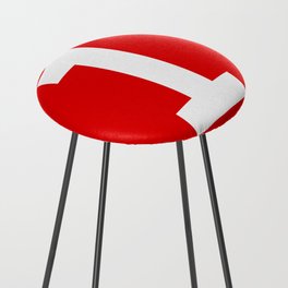 Number 1 (White & Red) Counter Stool
