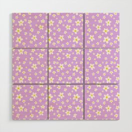 White Daisies over Pastel Purple Wood Wall Art