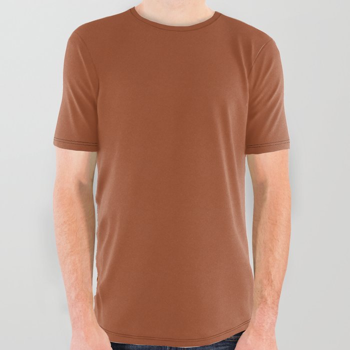 Rufous Night Heron Brown All Over Graphic Tee