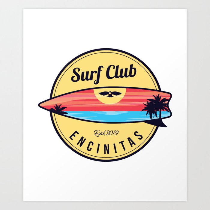 Encinitas surf beach Art Print