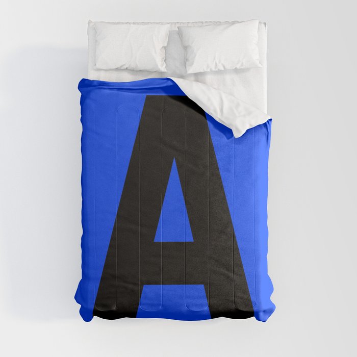Letter A (Black & Blue) Comforter