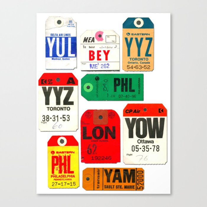Vintage Luggage Tags 1 Canvas Print