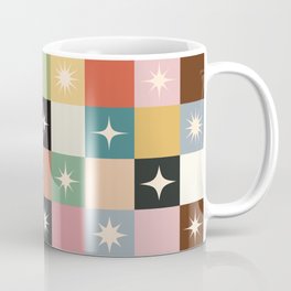 Retro Festive Sparkle Checker  Coffee Mug