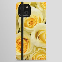 soft yellow roses close up iPhone Wallet Case