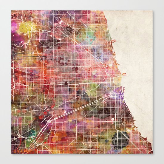 Chicago map Canvas Print