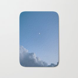 Moon and Clouds during Blue Hour | Fine Art Astro Photography Bath Mat