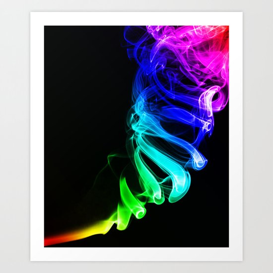 Rainbow smoke Art Print