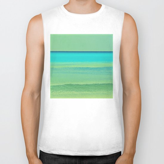green and blue Biker Tank