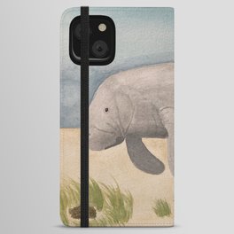 Manatee Mom and Baby  iPhone Wallet Case