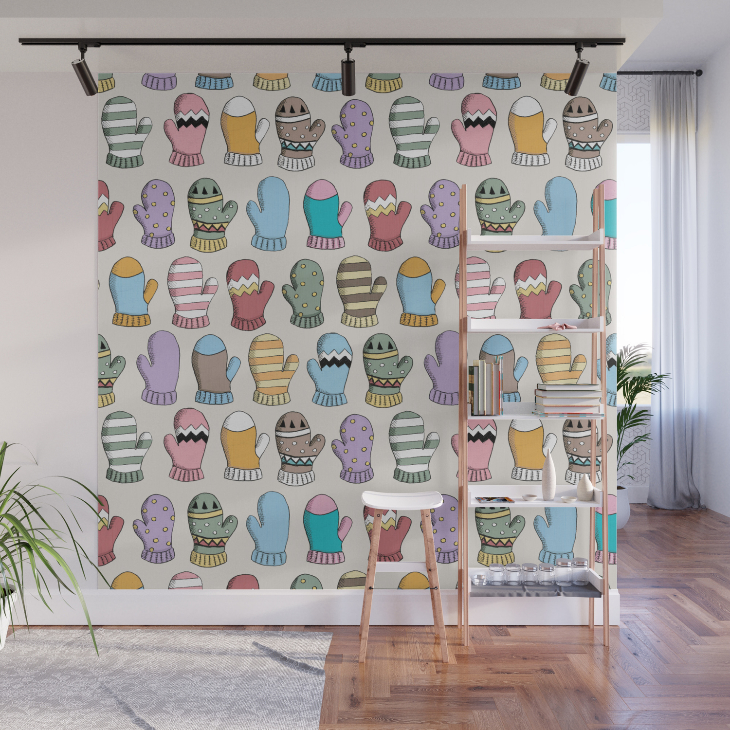 Winter Woolies Mittens Wall Mural By Lisamarieart Society6