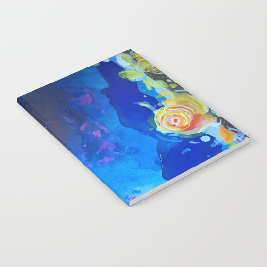 Mad Lucy's Golden Roses. Yellow Roses and Galaxy Blue. Notebook
