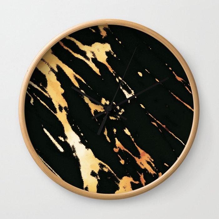 Black Copper Bronze Marble Wall Clock