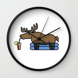 Moose on Vacation Wall Clock
